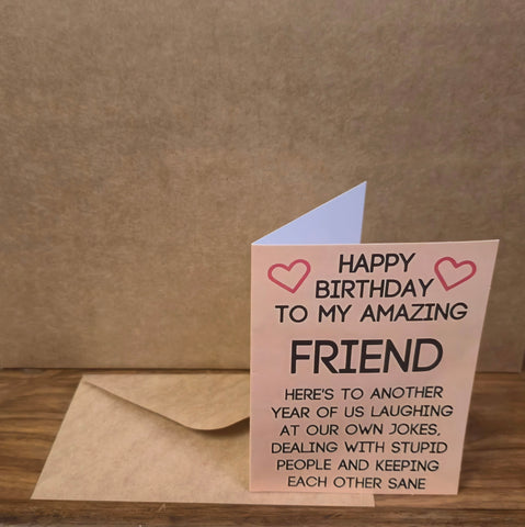 Birthday Card Funny Amazing Friend