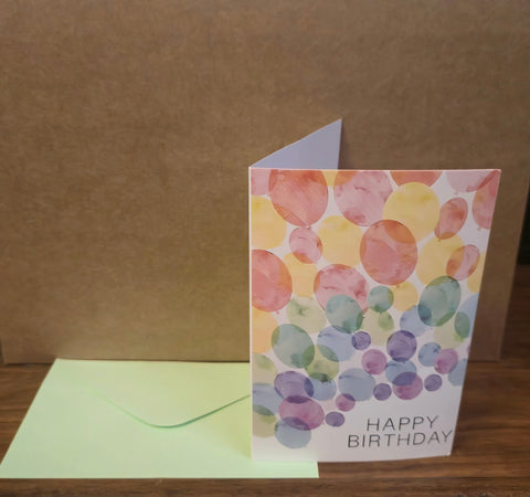 Birthday Card Watercolour Free Balloons