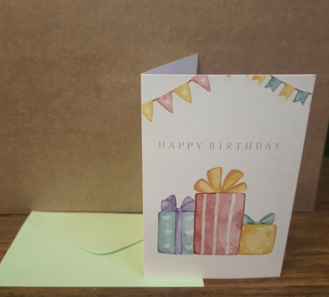 Birthday Card Watercolour Gifts