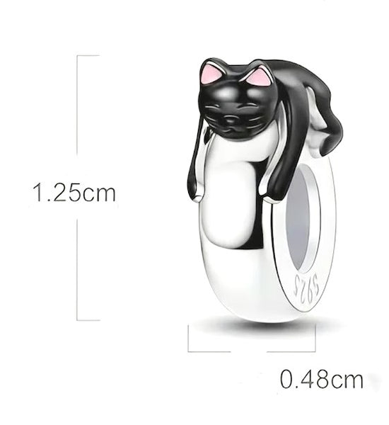 Black Cat Charm - Compatible with Pandora Bracelets