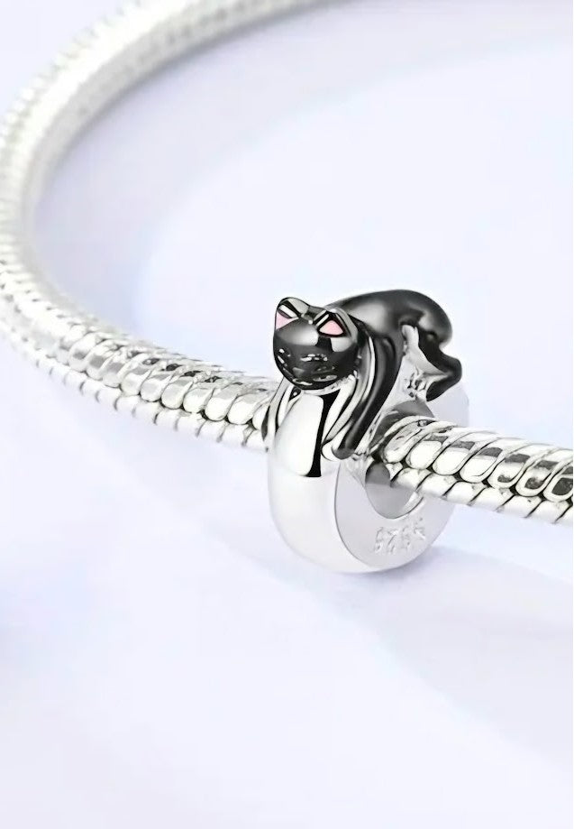 Black Cat Charm - Compatible with Pandora Bracelets