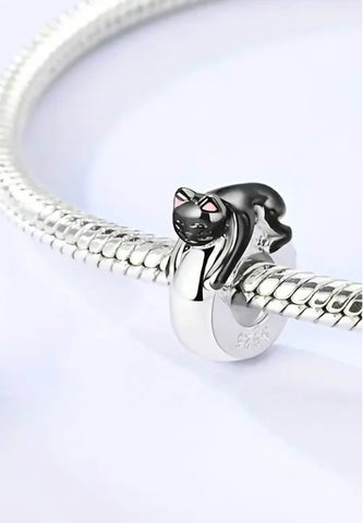 Black Cat Charm - Compatible with Pandora Bracelets
