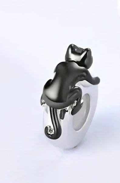 Black Cat Charm - Compatible with Pandora Bracelets