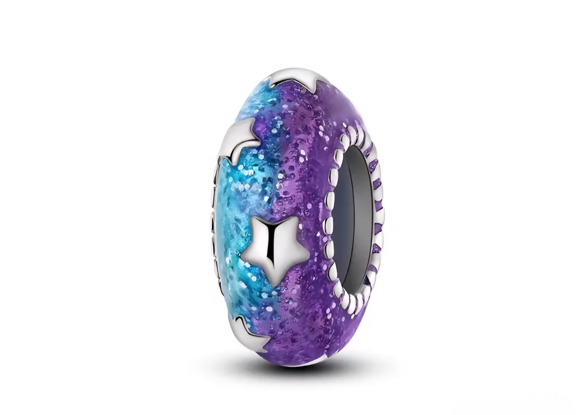 Blue and Purple Starry Night Spacer Bead - Compatible with Pandora Bracelets