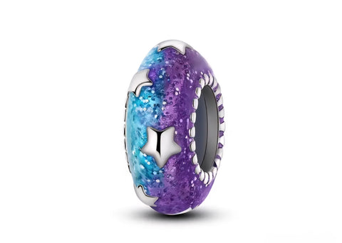 Blue and Purple Starry Night Spacer Bead - Compatible with Pandora Bracelets
