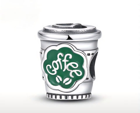 Coffee Lover Charm (Style 2) - Compatible with Pandora Bracelets