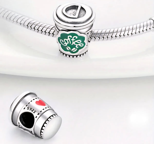 Coffee Lover Charm (Style 2) - Compatible with Pandora Bracelets