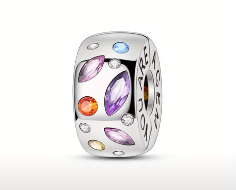 Colourful "You Are a Gem" Clip-On Stopper - Compatible with Pandora Bracelets
