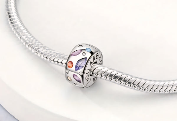 Colourful "You Are a Gem" Clip-On Stopper - Compatible with Pandora Bracelets