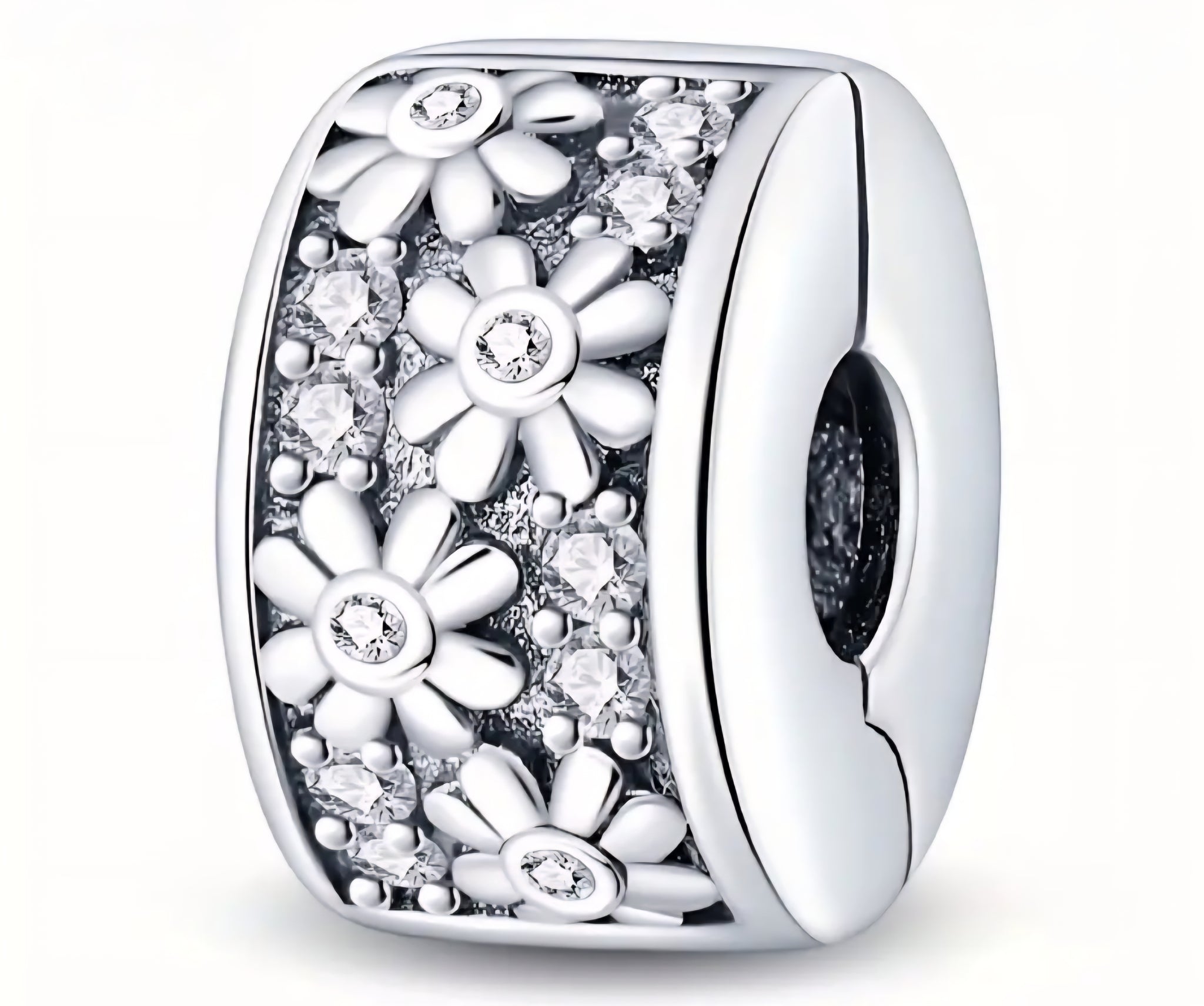 Daisy Sparkle Clip-On Stopper - Compatible with Pandora Bracelets
