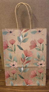 Floral Burnt Orange with Leaves Gift Bag