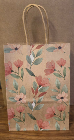 Floral Burnt Orange with Leaves Gift Bag