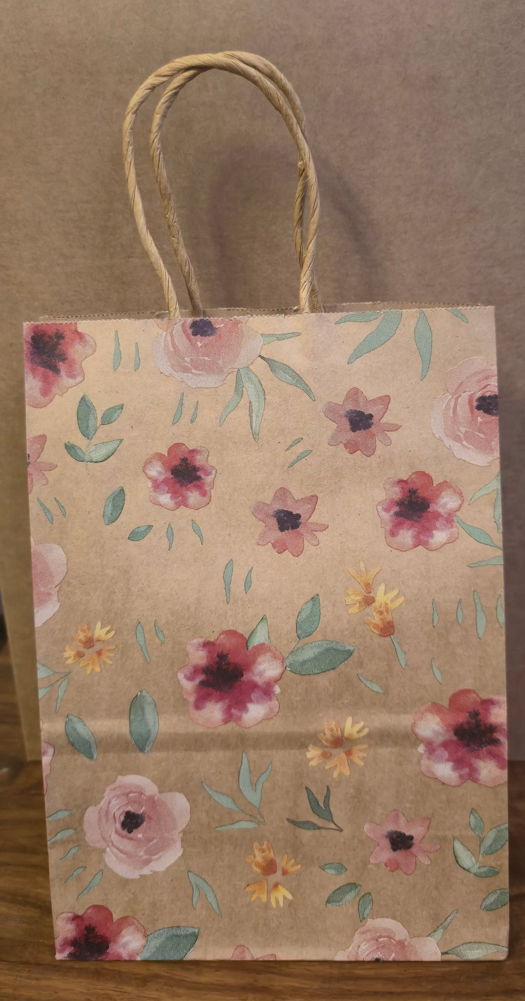 Floral Pink Wild Rose Gift Bag
