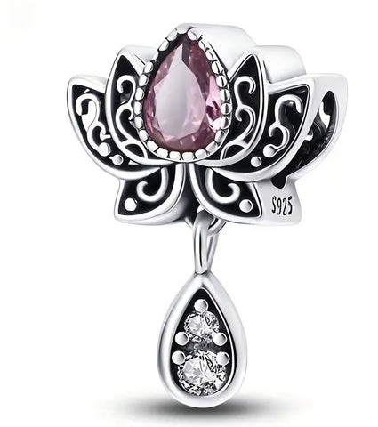Lotus Flower Charm - Compatible with Pandora Bracelets
