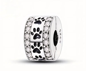 Paw Print Clip-On Stopper - Compatible with Pandora Bracelets