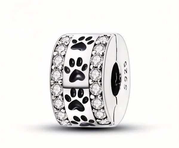 Paw Print Clip-On Stopper - Compatible with Pandora Bracelets