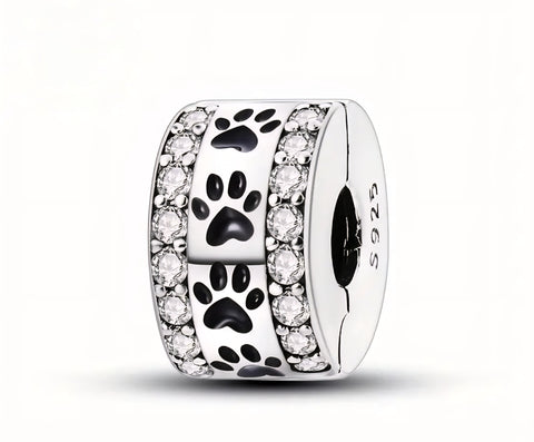 Paw Print Clip-On Stopper - Compatible with Pandora Bracelets