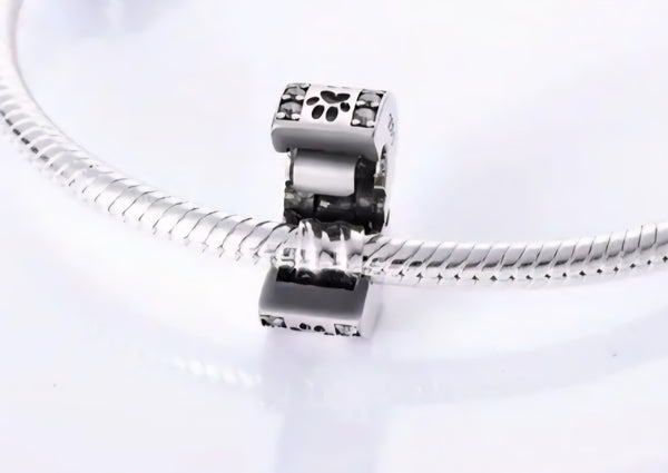 Paw Print Clip-On Stopper - Compatible with Pandora Bracelets