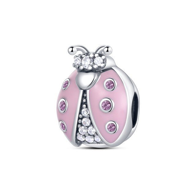 Pink Ladybird Charm - Compatible with Pandora Bracelets