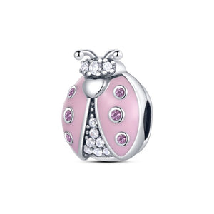 Pink Ladybird Charm - Compatible with Pandora Bracelets