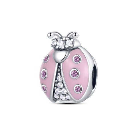 Pink Ladybird Charm - Compatible with Pandora Bracelets