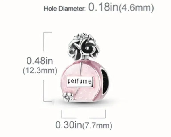 Pink Perfume Charm - Compatible with Pandora Bracelets
