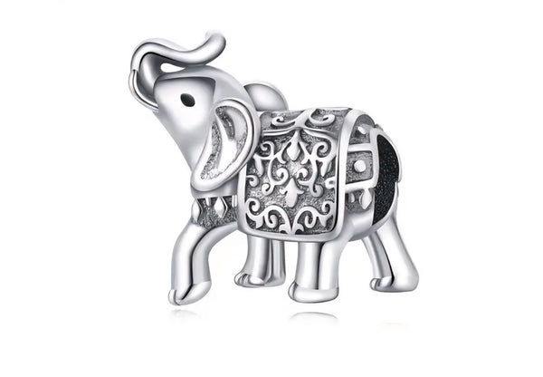 Silver Elephant Charm - Compatible with Pandora Bracelets