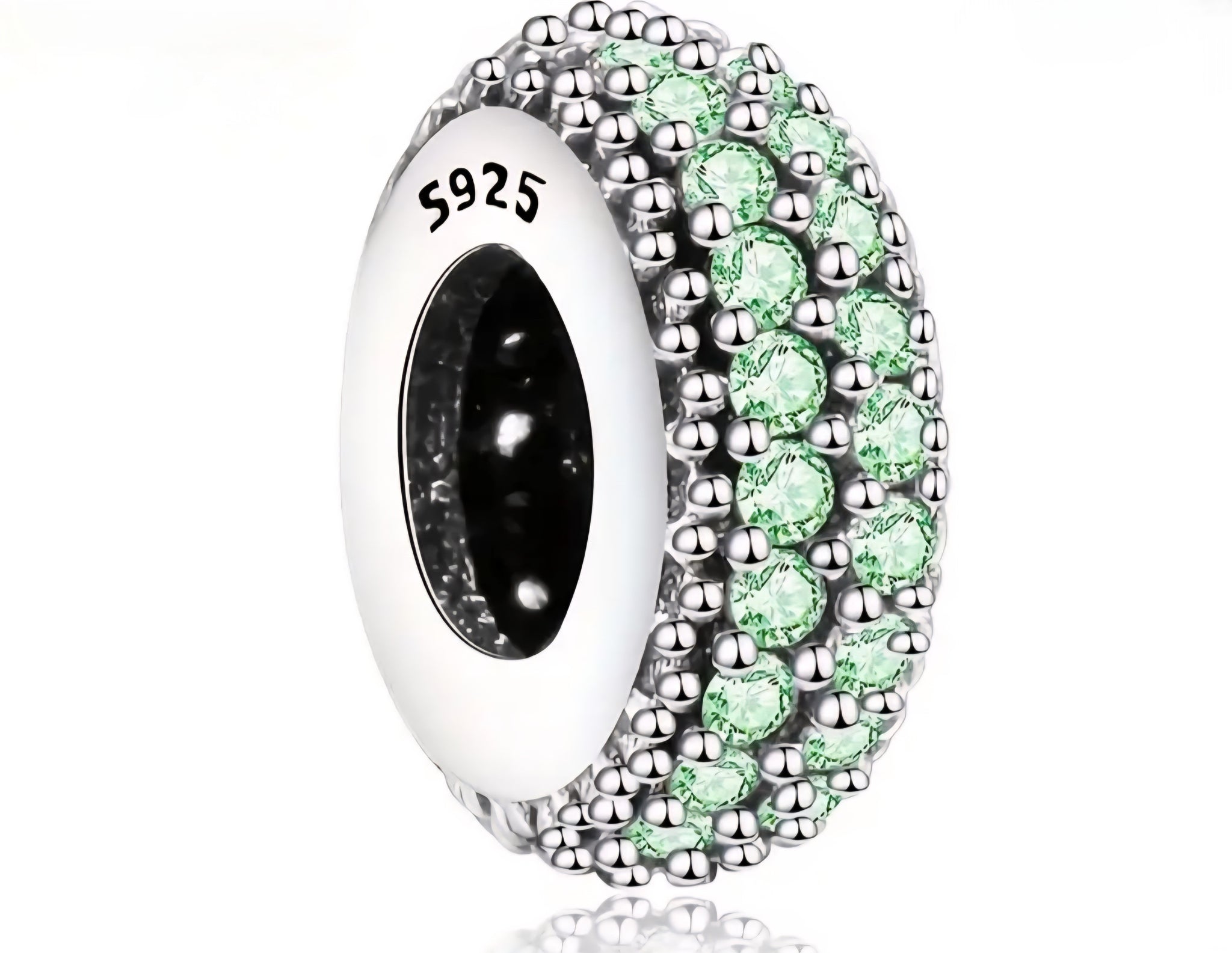 Spacer Bead Green Sparkle - Compatible with Pandora Bracelets