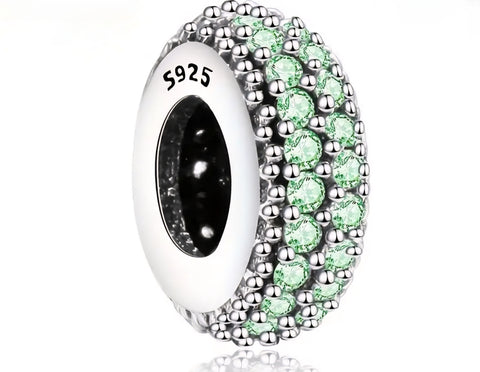 Spacer Bead Green Sparkle - Compatible with Pandora Bracelets