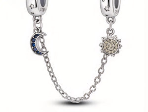Sun and Moon Safety Chain - Compatible with Pandora Bracelets