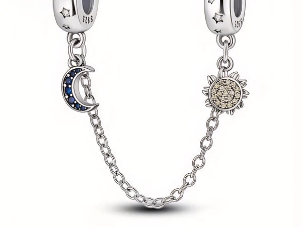 Sun and Moon Safety Chain - Compatible with Pandora Bracelets