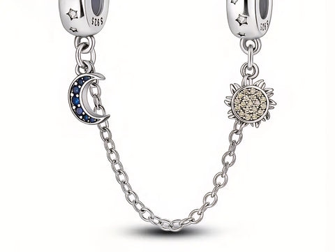 Sun and Moon Safety Chain - Compatible with Pandora Bracelets