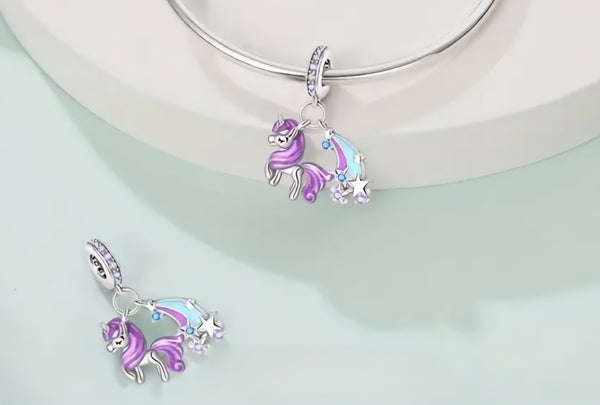 Unicorn Dangle Charm - Compatible with Pandora Bracelets