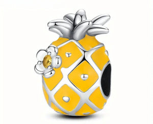 Yellow Pineapple Charm - Compatible with Pandora Bracelets - Compatible with Pandora Bracelets