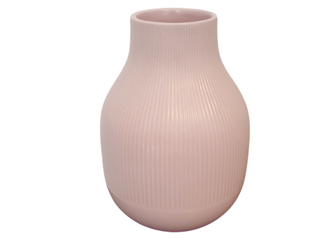 Textured Ceramic Vase - Shaped Pink