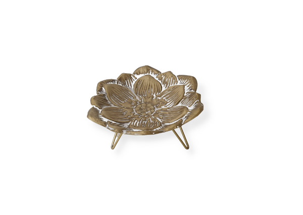 Brass Flower Bowl - Large