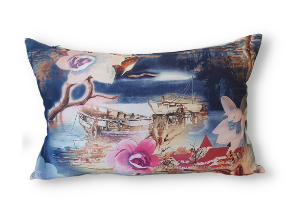 Asian Inspired Artwork (3) Rectangular Scatter Cushion