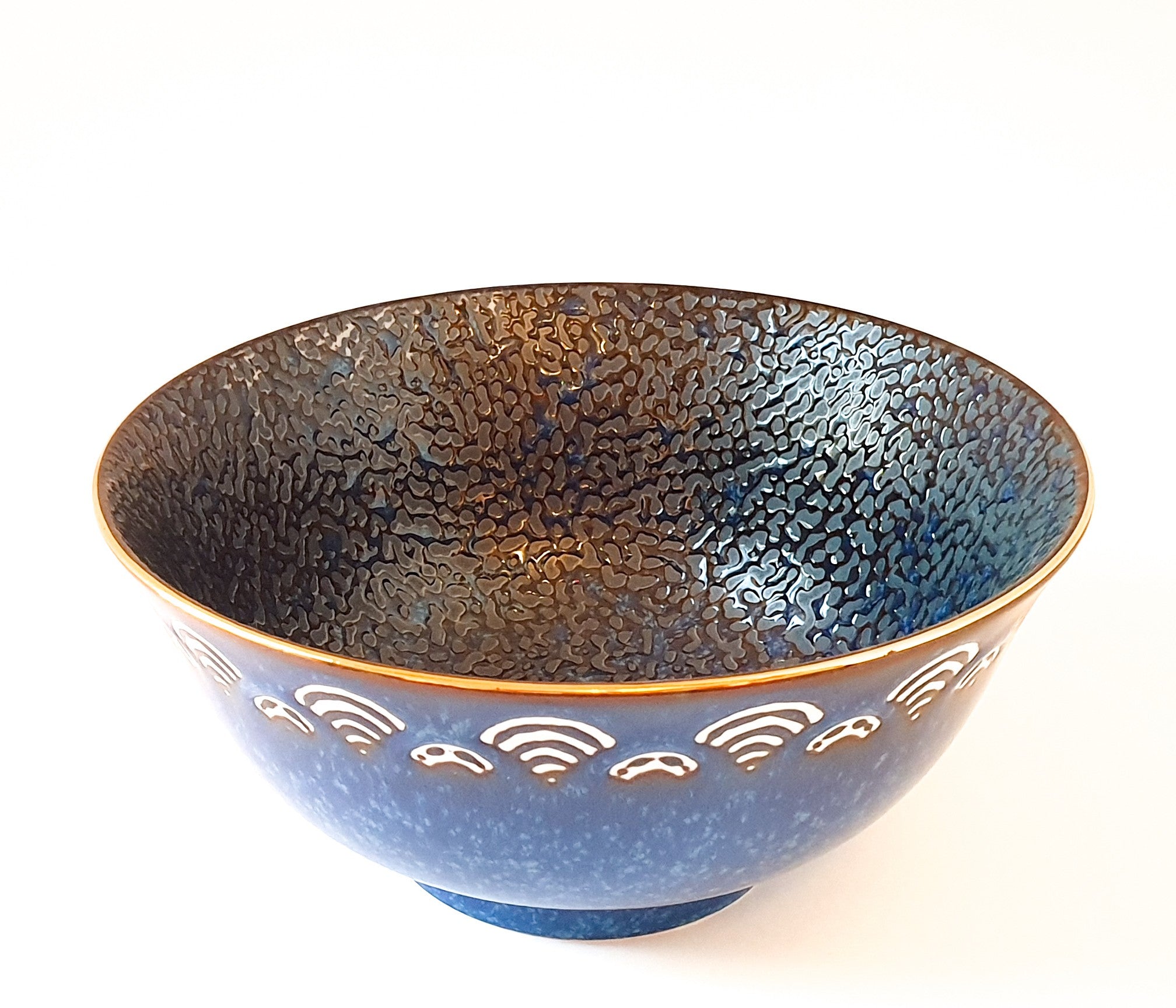 Moroccan Style Display Bowl - Blue/Gold