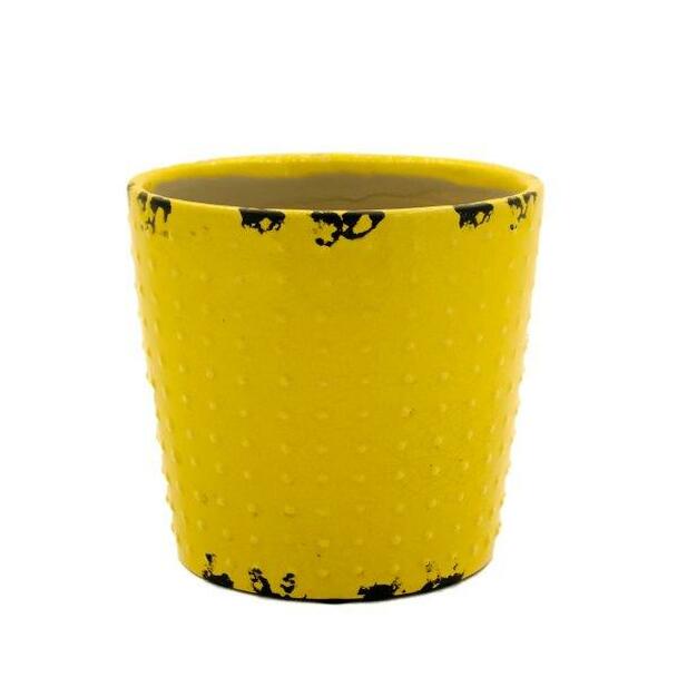 Rustic Yellow Ceramic Planter