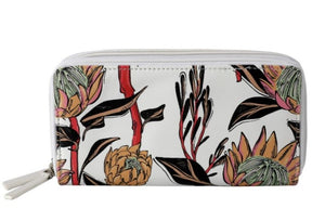 Two-Zip Wallet - Artistic Protea