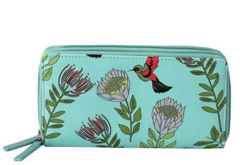 Two-Zip Wallet - Sunbird Protea